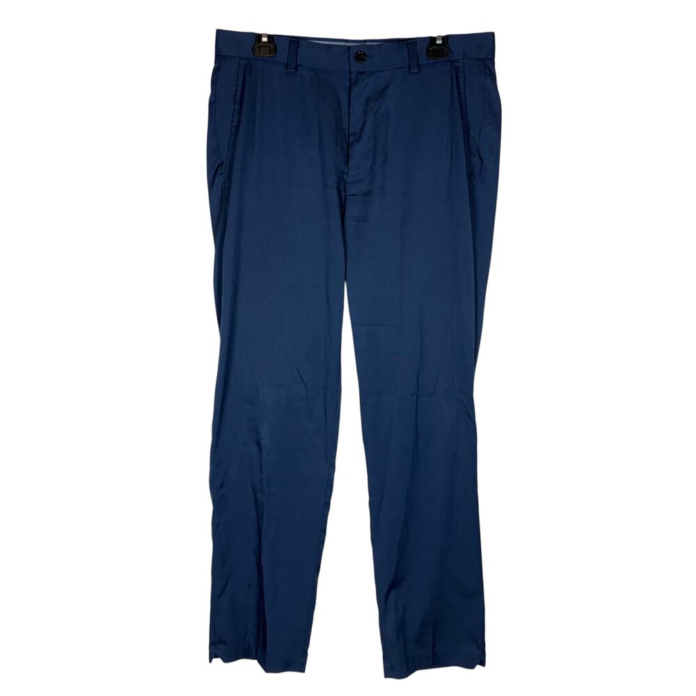 Brooks Brothers Pants Mens‎ 33x32 Blue Stretch Flat Front Pockets Straight Leg